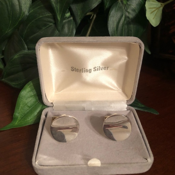 Sterling Silver Concave Cufflinks - Picture 4 of 9